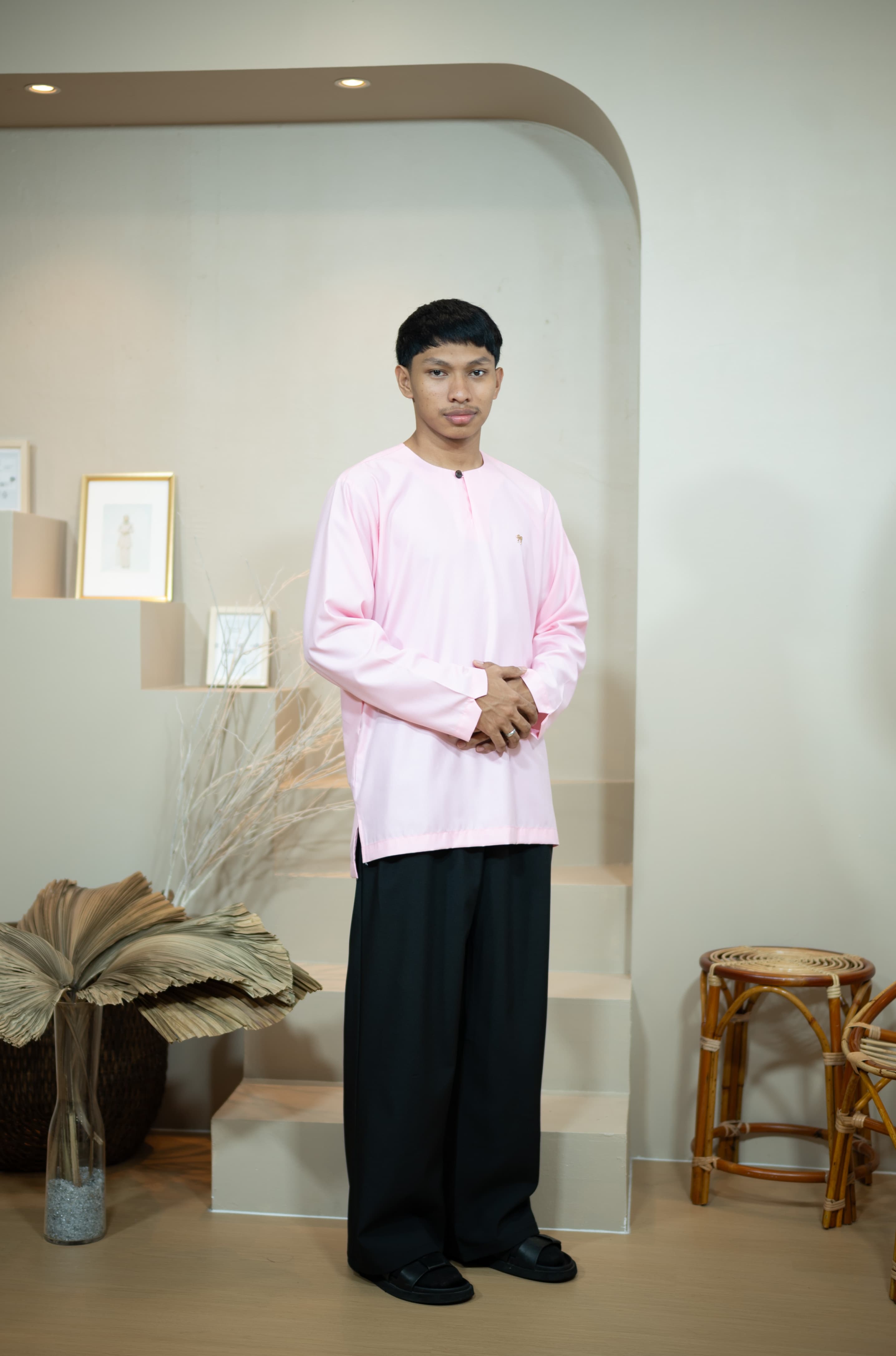 Kurta Jalil Top (LS) - Soft Pink