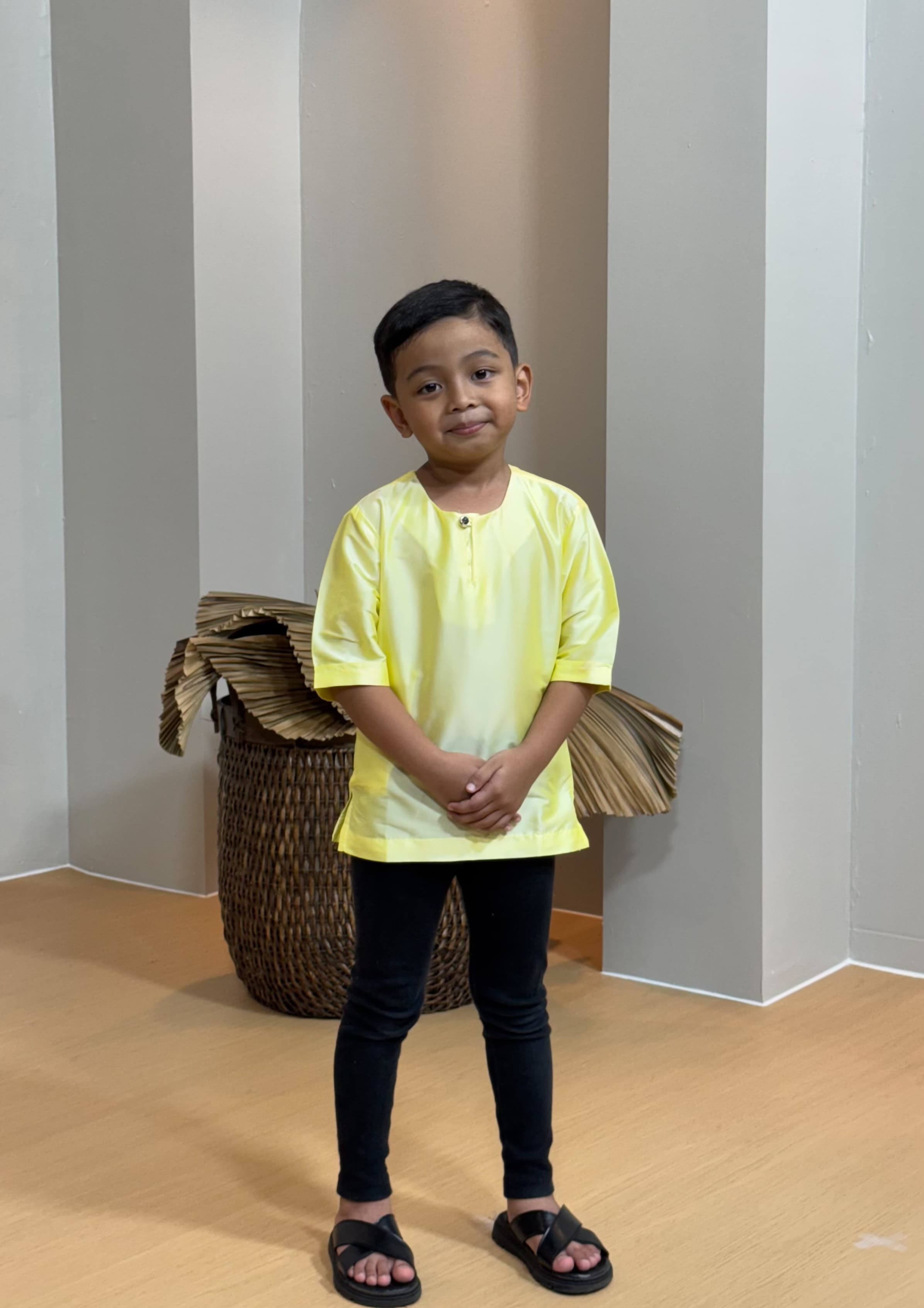 Kurta Tengku Kids - Soft Yellow