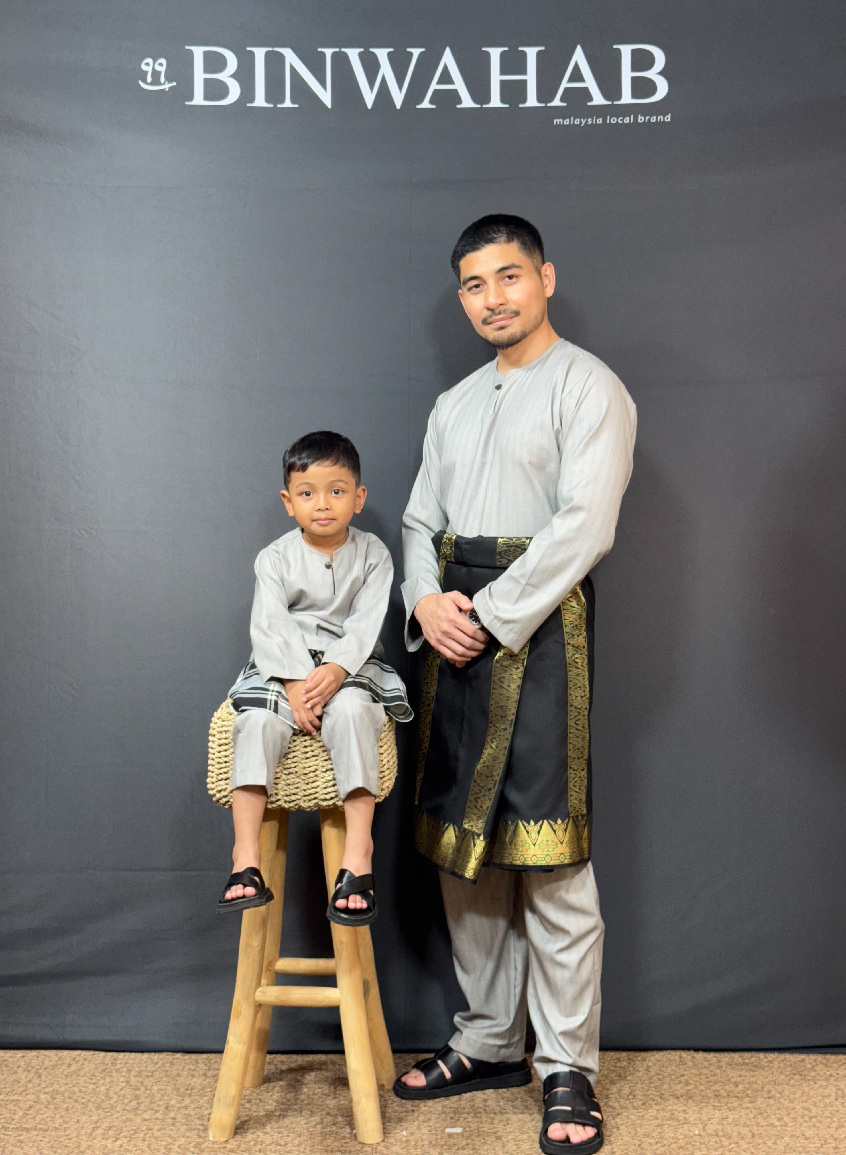 Baju Melayu Kids Arjuna - Grey