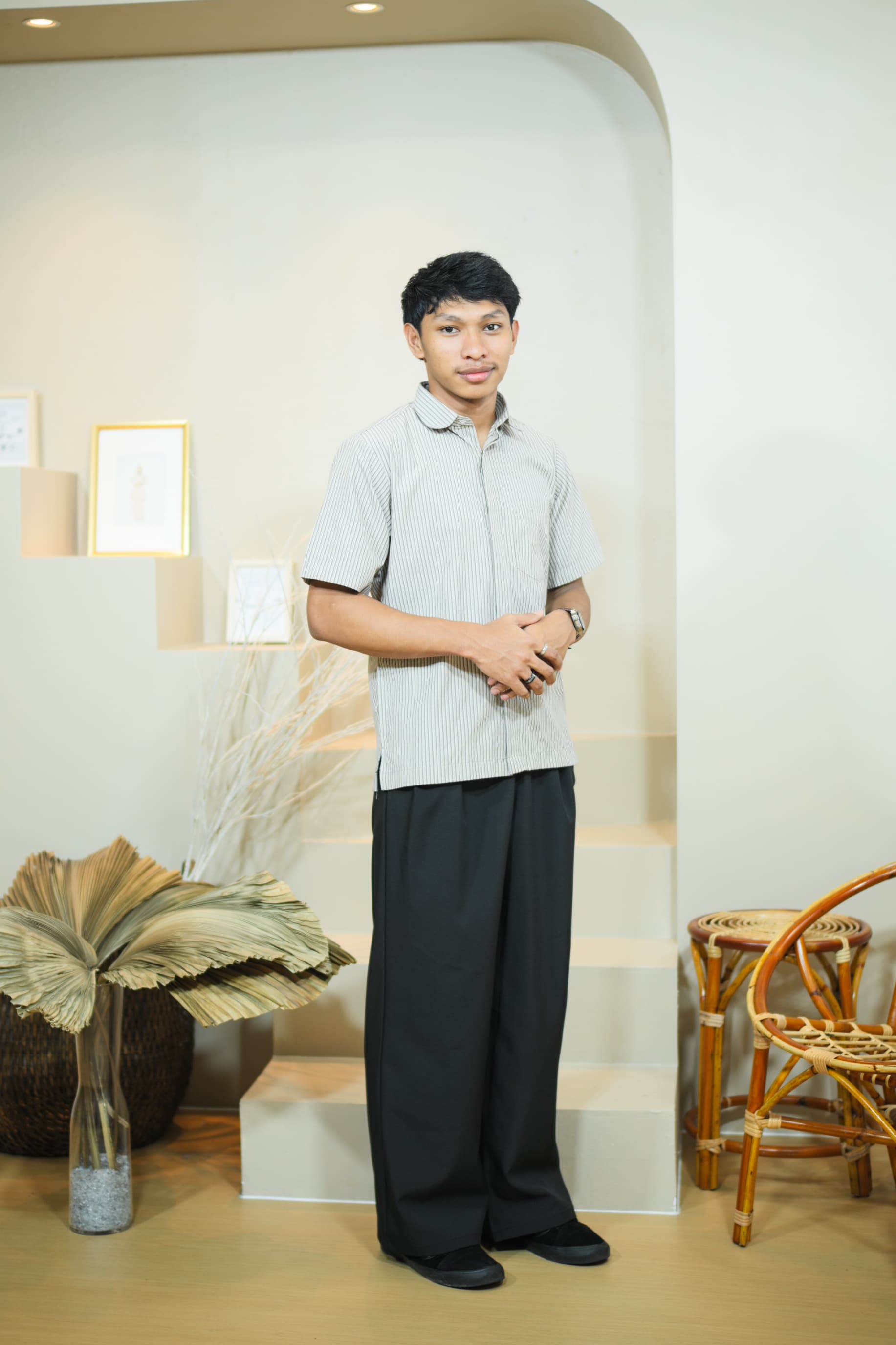 Kemeja Ali Jalur - Brown