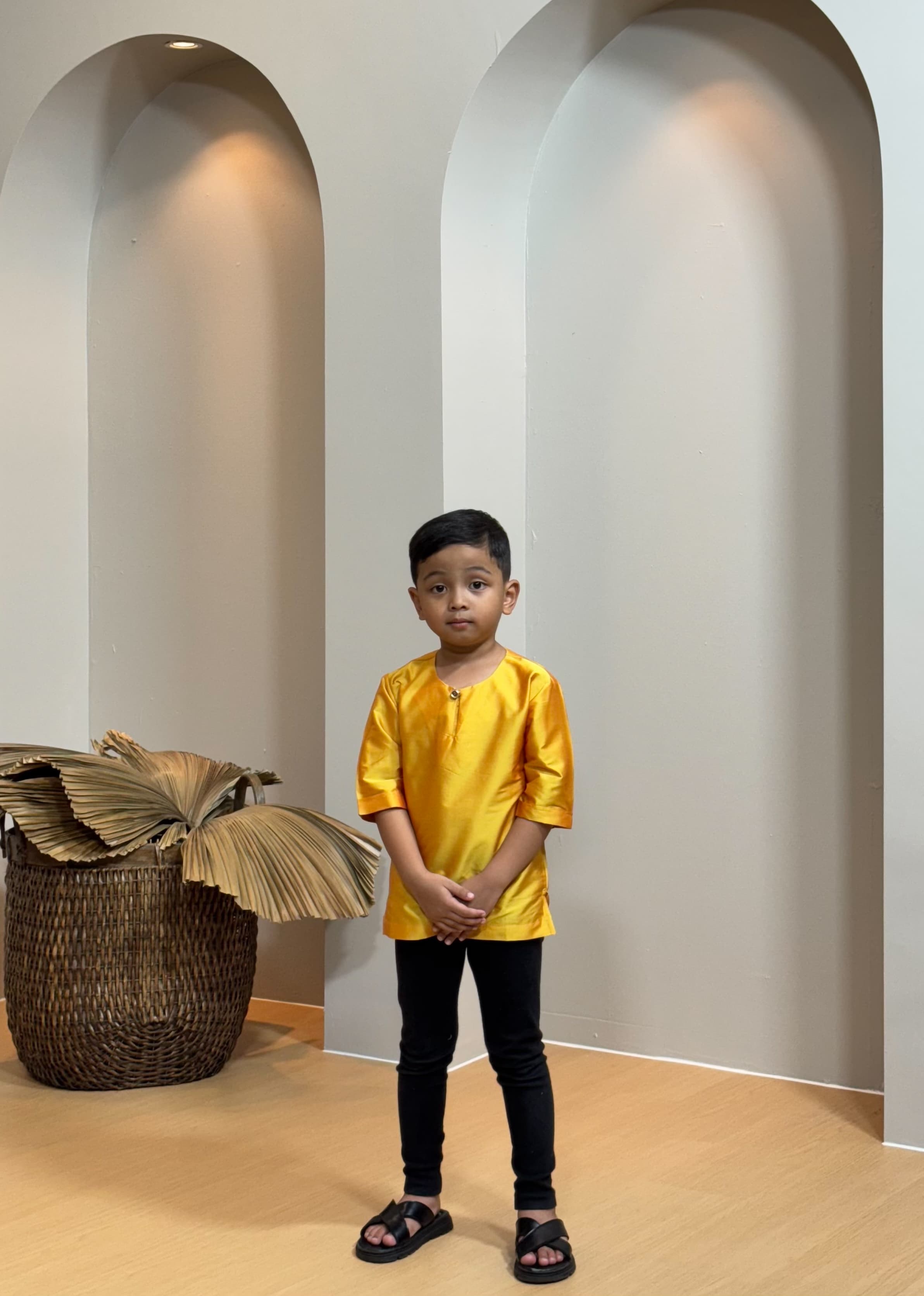Kurta Tengku Kids - Yellow Safron