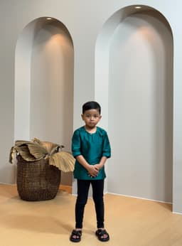Kurta Tengku Kids - Teal Green - Image 1