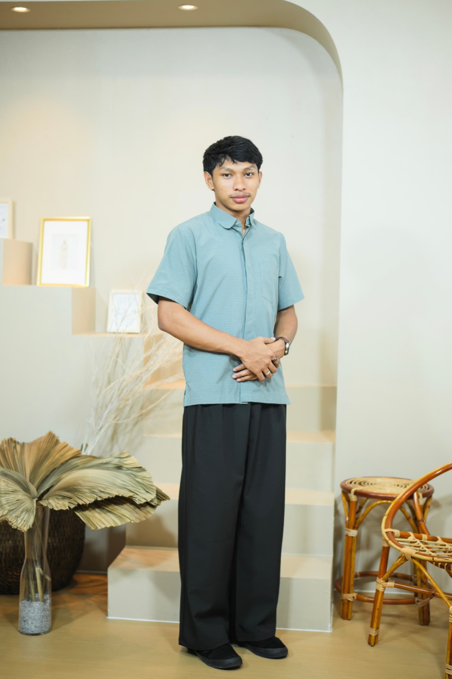 Kemeja Ali Kotak - Turquoise