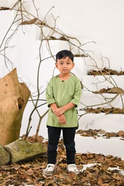 Kurta Jalil Boys Top - Lime Green - Image 1