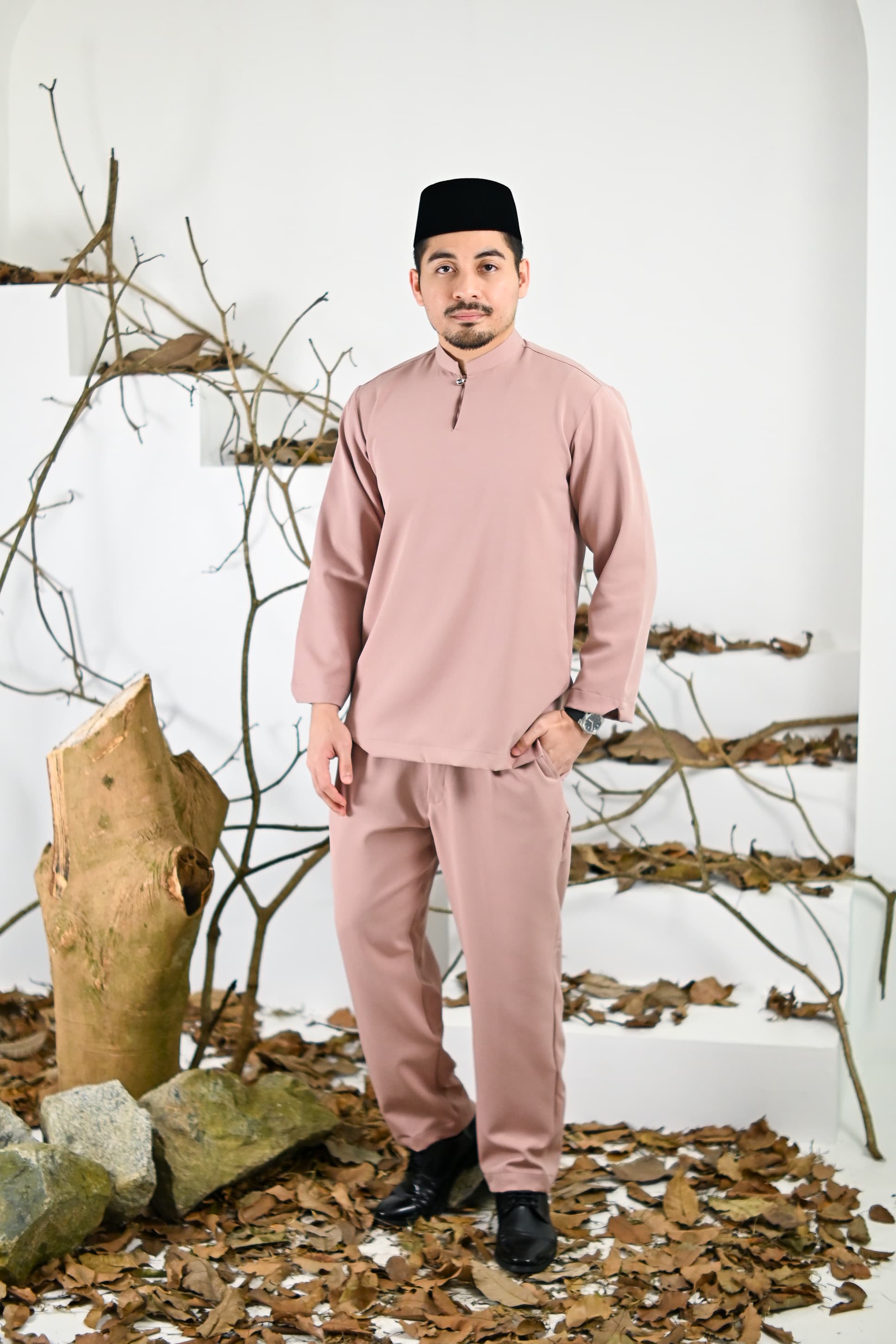 Baju Melayu Majestic - Dusty Pink