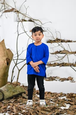 Kurta Jalil Boys Top - Navy Blue - Image 1