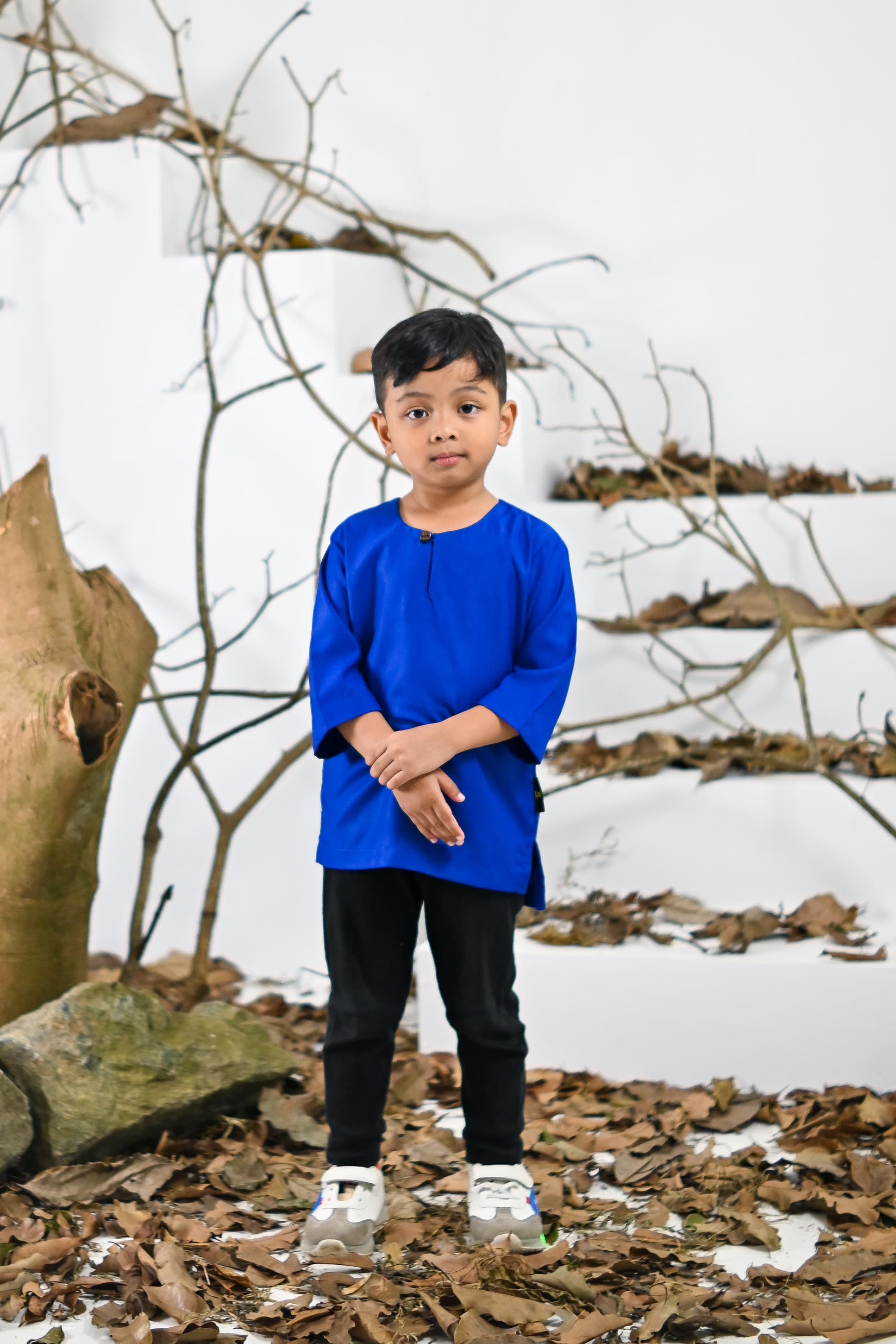 Kurta Jalil Boys Top - Navy Blue