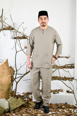 Baju Melayu Jamal - Brown - Image 1