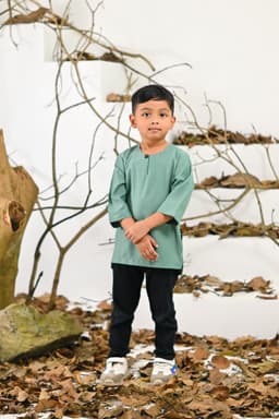 Kurta Jalil Boys Top - Mint Green - Image 1