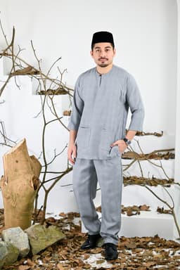 JAMAL - BAJU MELAYU TELUK BELANGA (GREY) - Image 1
