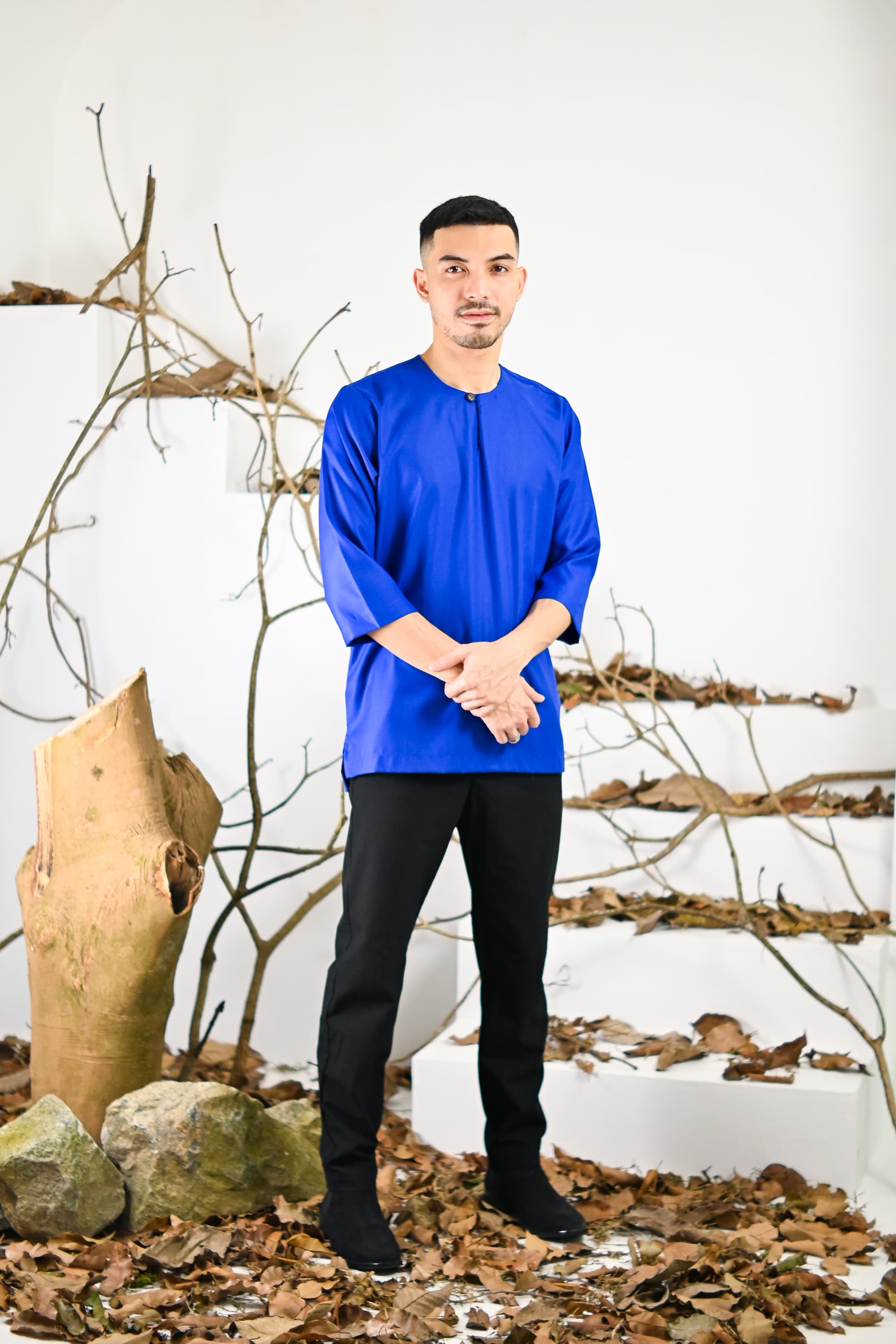 Kurta Jalil Top - Navy Blue
