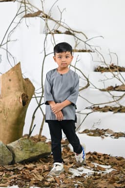 Kurta Jalil Boys Top - Ash Grey - Image 1