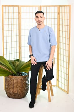 Sam Top - Soft Blue - Image 1