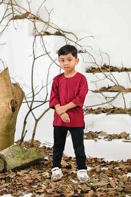Kurta Jalil Boys Top - Red - Image 1