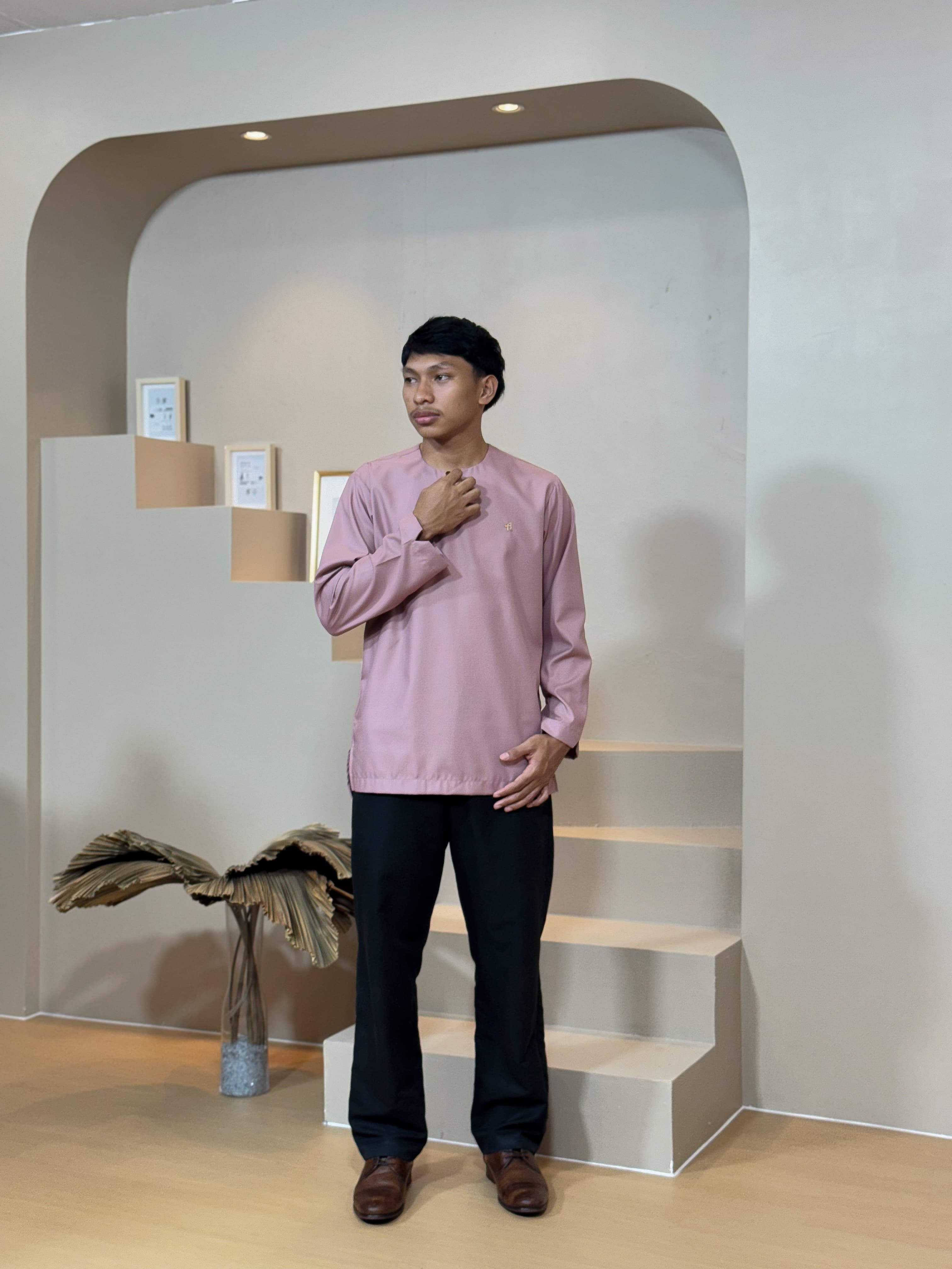 Kurta Jalil Top (LS) - Dusty Pink