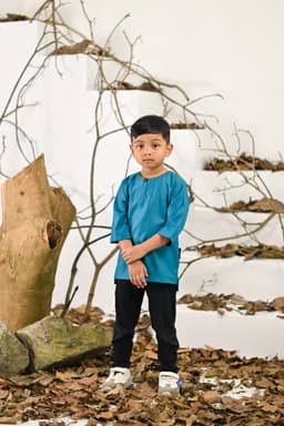 Kurta Jalil Boys Top - Turquoise - Image 1