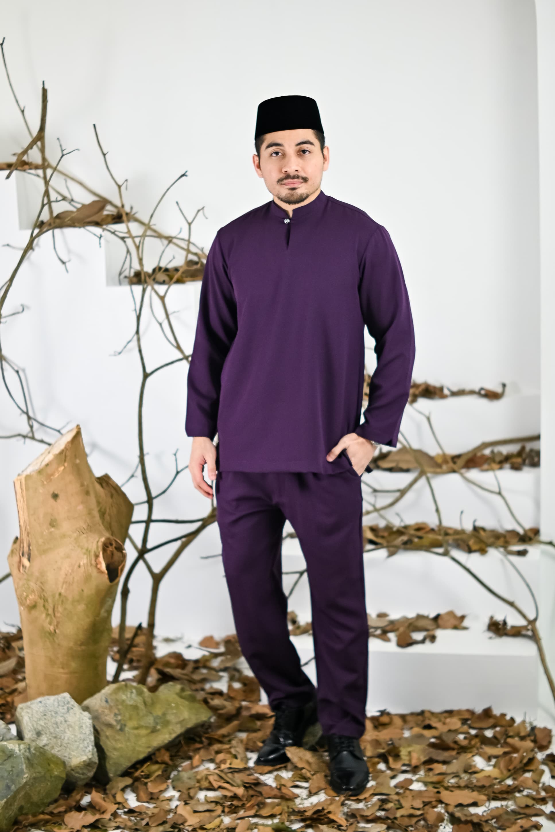 Baju Melayu Majestic - Dusty Purple