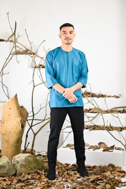 Kurta Jalil Top - Turquoise - Image 1