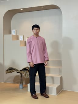 Kurta Jalil Top (LS) - Rose Pink - Image 1