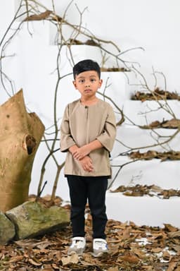 Kurta Jalil Boys Top - Khaki - Image 1