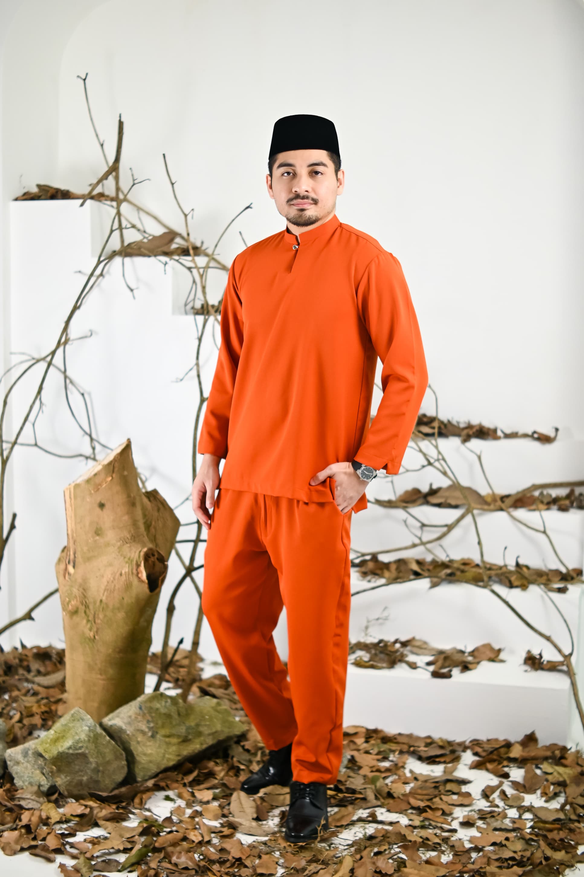 Baju Melayu Majestic - Orange