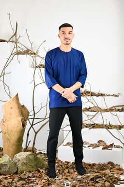 Kurta Jalil Top - Midnight Blue - Image 1
