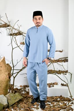 Baju Melayu Majestic - Baby Blue - Image 1